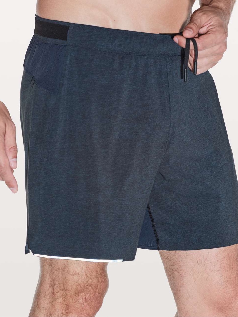 Lululemon Surge Lined Short Navy Blue Heather Space Dye Running 6"